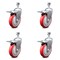 Service Caster 5 Inch Red Polyurethane Swivel 12mm Stem Caster Set with Total Lock Brake SCC-TSTTL20S514-PPUB-RED-M1215-4 - alternate 4